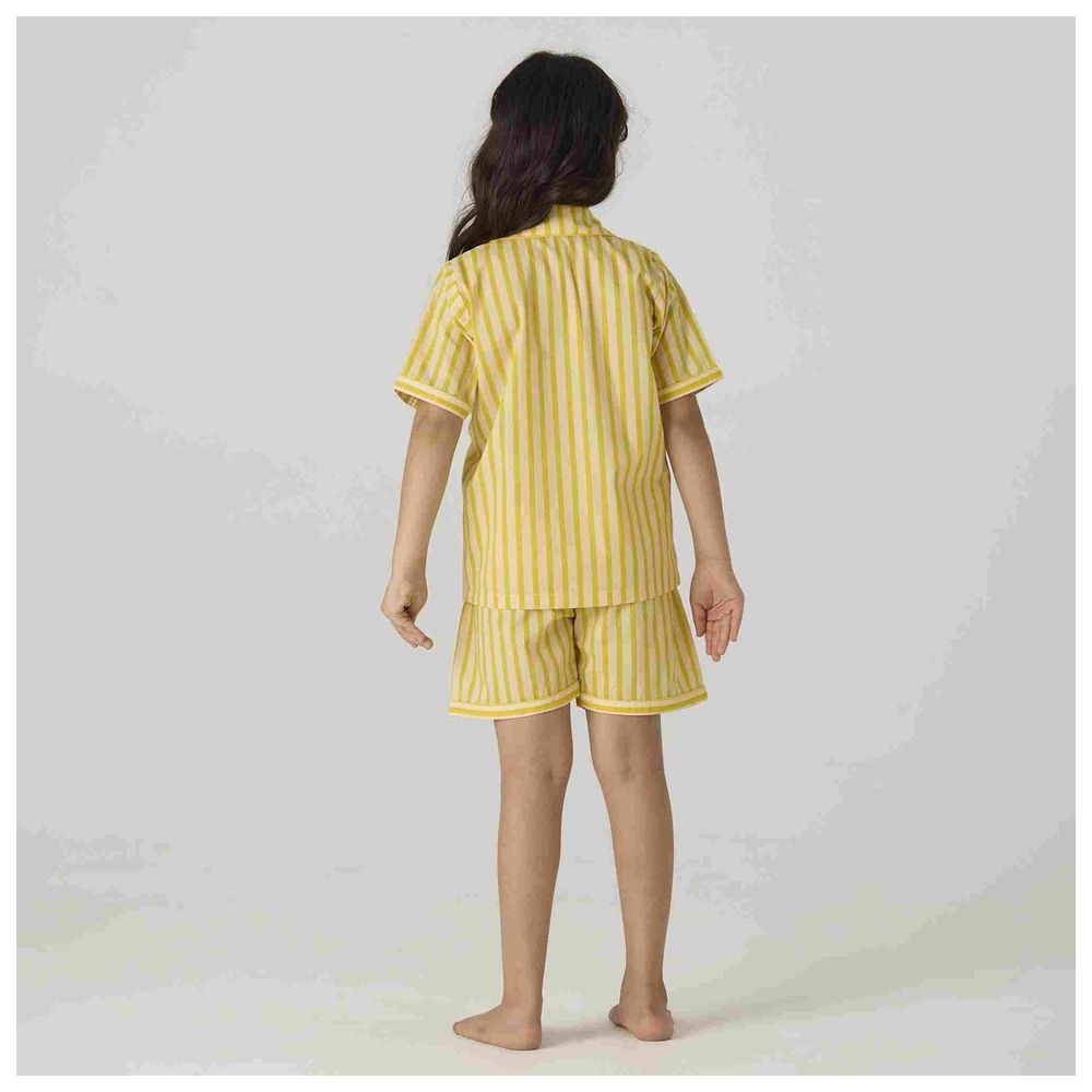 Little West Street - 2pc-Set - Lemon Striped Shorts Set - Yellow