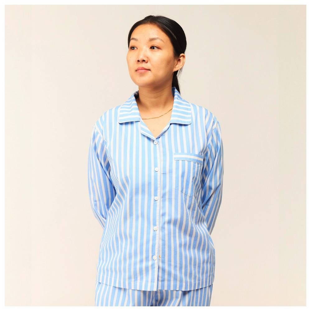 Little West Street - 2pc-Set - Women Azure Striped Pyjama Set