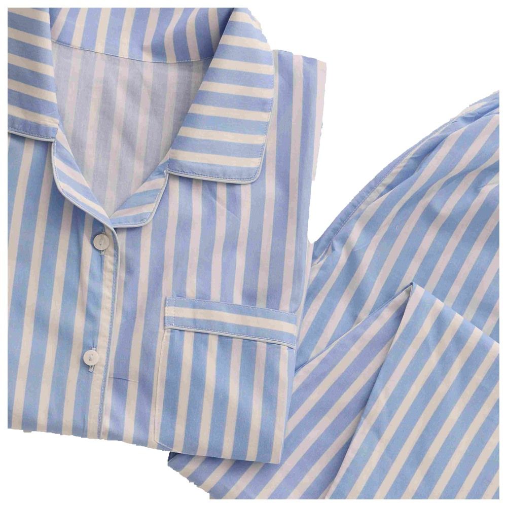 Little West Street - 2pc-Set - Women Azure Striped Pyjama Set