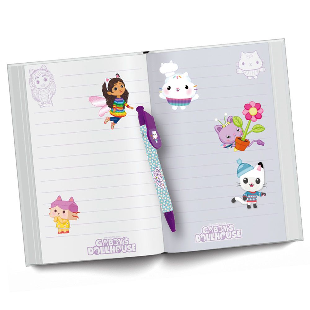 Gabby's Dollhouse - My Fluffy Diary w/ Pen & Stickers