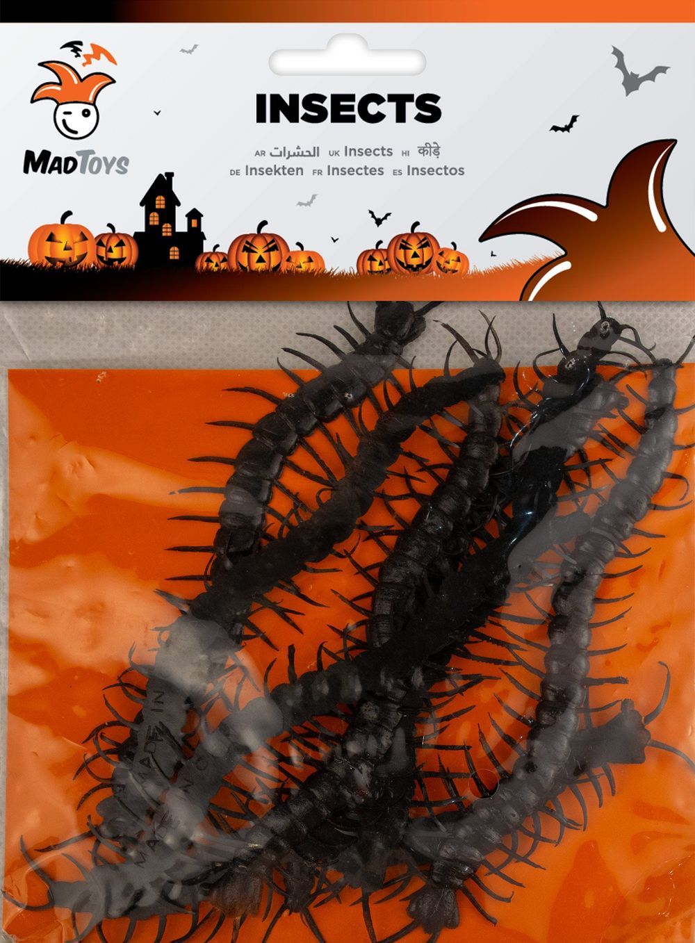 Mad Toys - Halloween Decoration - Spooky Fake Centipedes - 8pcs