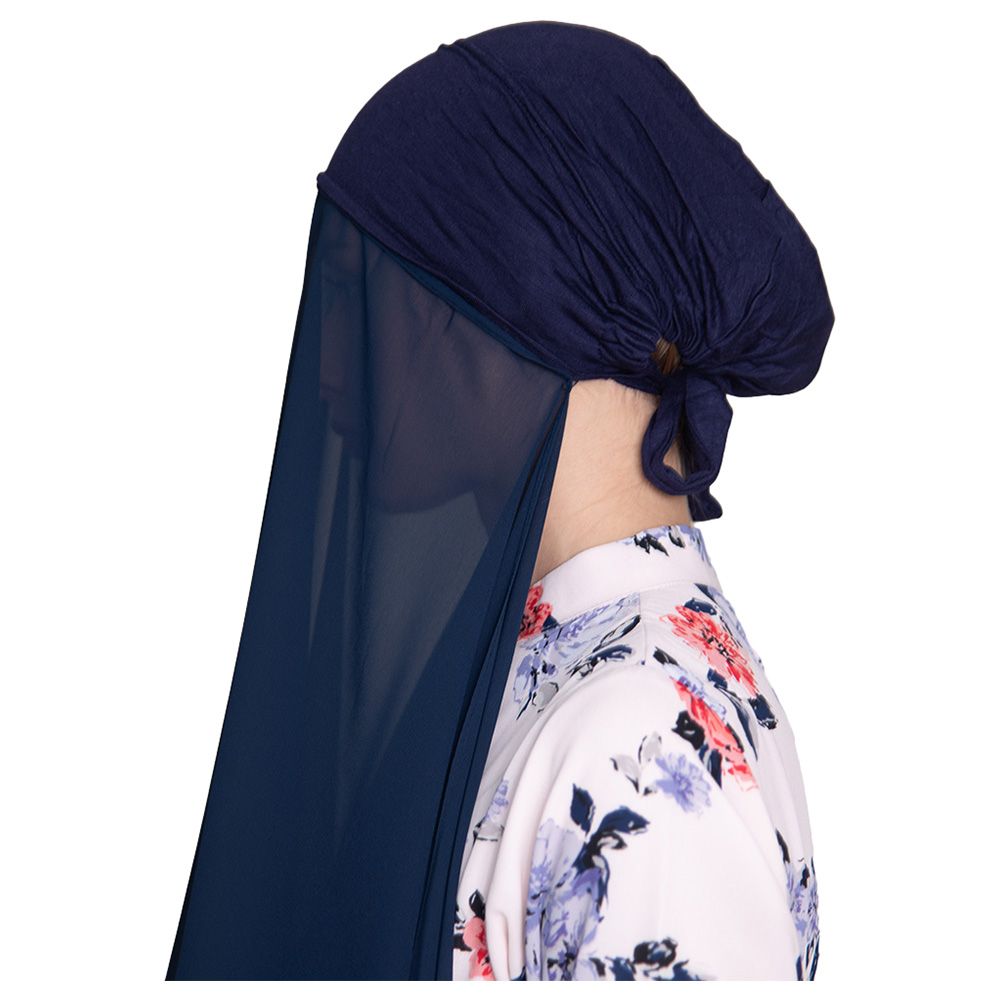 Luxy Hijab - Instant Hijab w/ Underscarf - Navy Chiffon