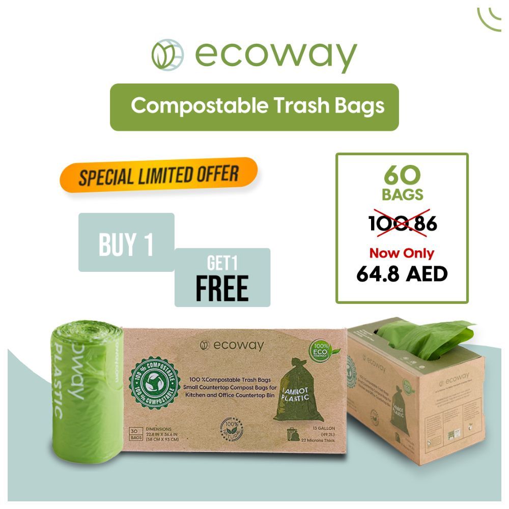 Ecoway - Compostable Garbage Bags - Green - 49.2 L - 60pcs