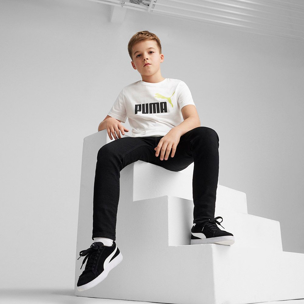 Puma - Ess+ 2 Col Logo Boys Tee - White