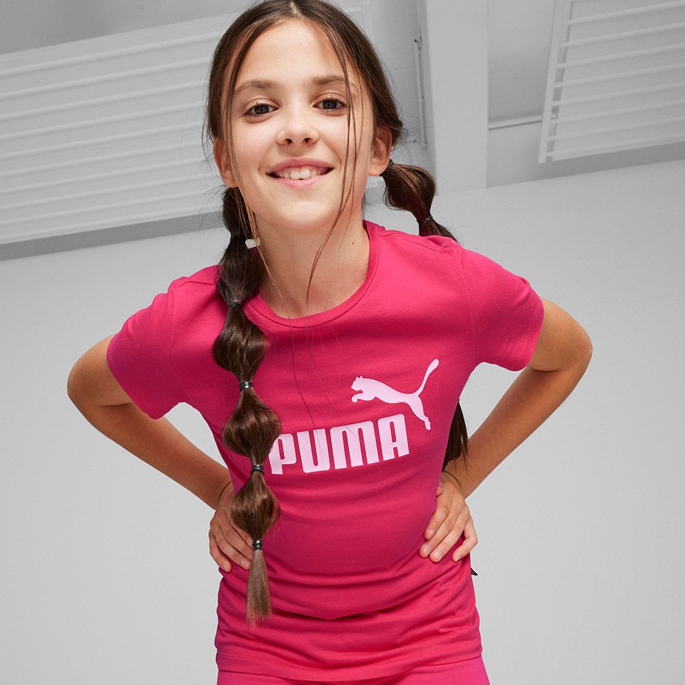 Puma - Ess Logo Girls Tee - Garnet Rose