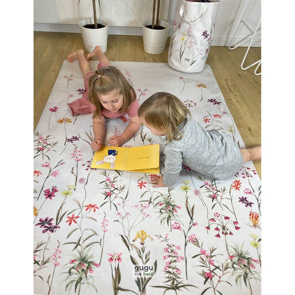 Gugu The Hero - Natural Rubber Mat - Flower Garden Big