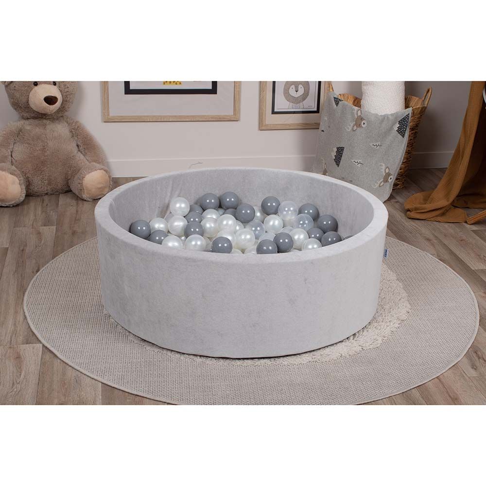 Delsit - Chenille Dry Pool w/ 200 Plastic Balls - Grey Melange