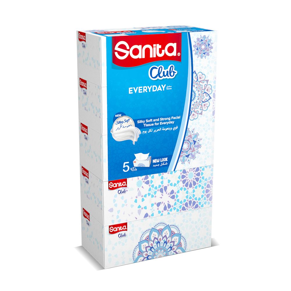 Sanita Club - Facial Tissue 170s x 2ply- Pack of 5 Boxes