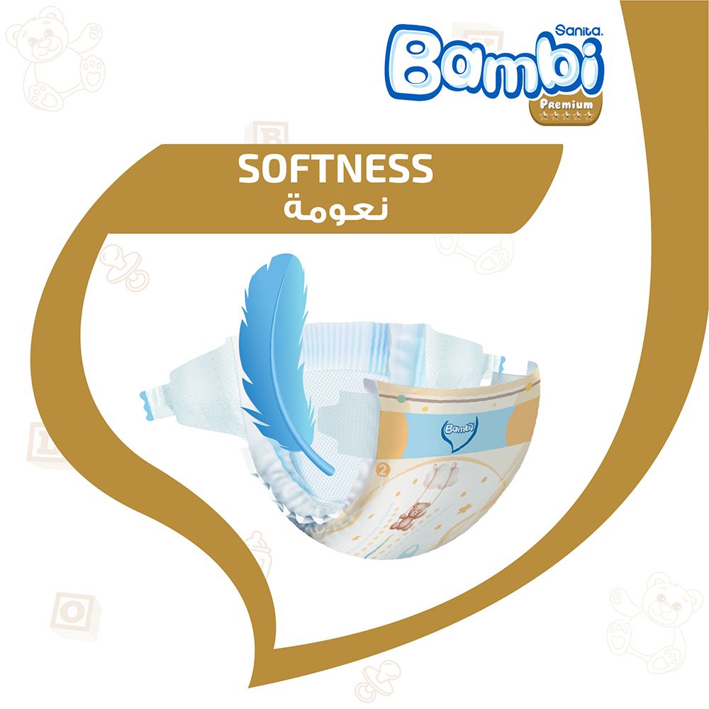 Sanita Bambi Baby Diapers Value,Small,3-6 KG,48Count