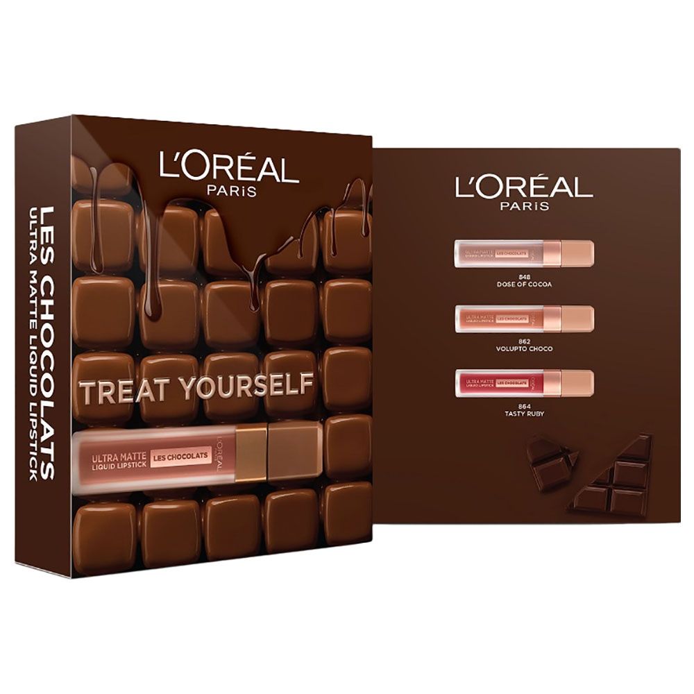 L'Oreal 3 For 2 Les Chocolat Ultra Matte Lip Kit 848/862/864