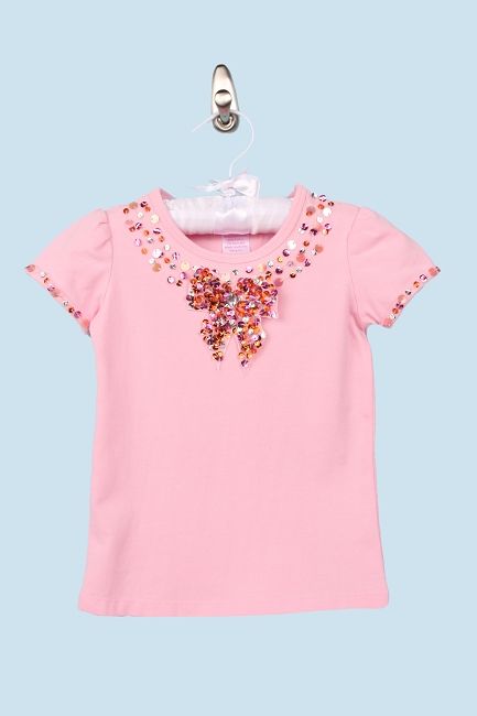 Twirl Petal Pink Sequin Bow Tee