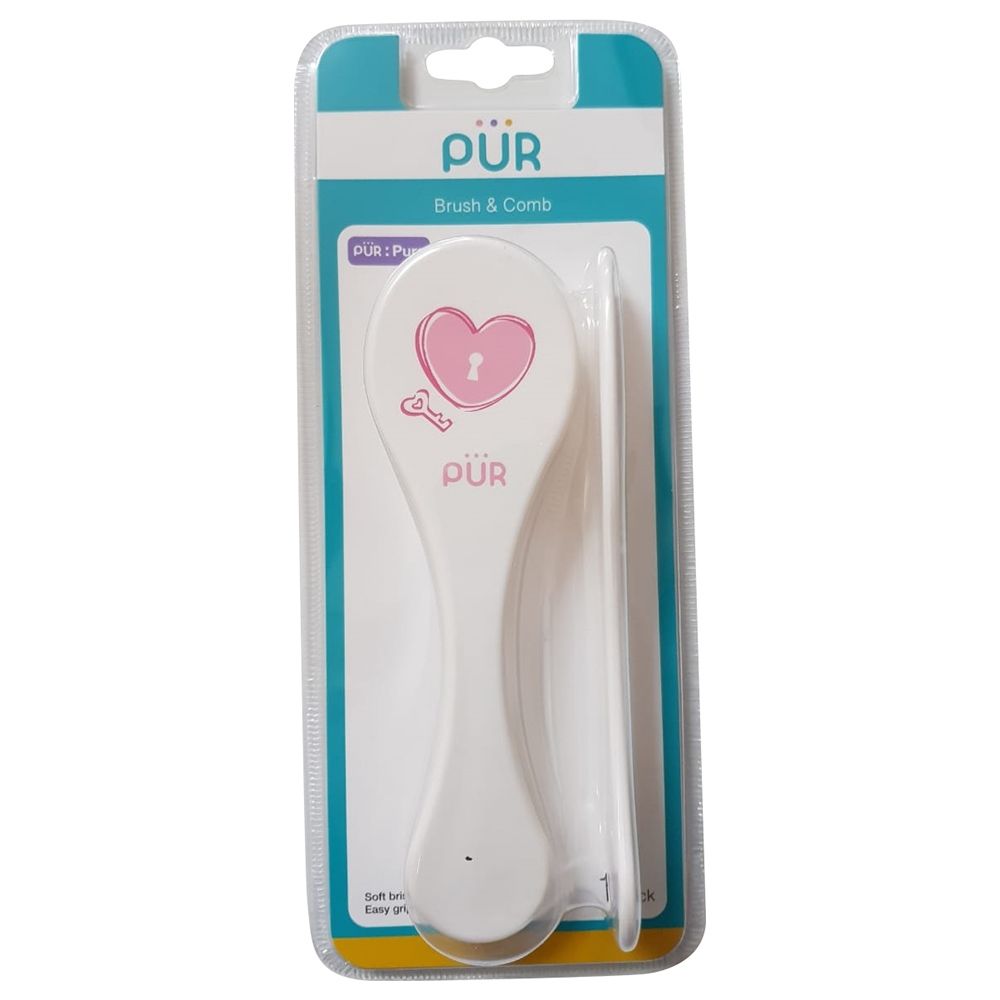 PUR - Baby Brush And Comb - White