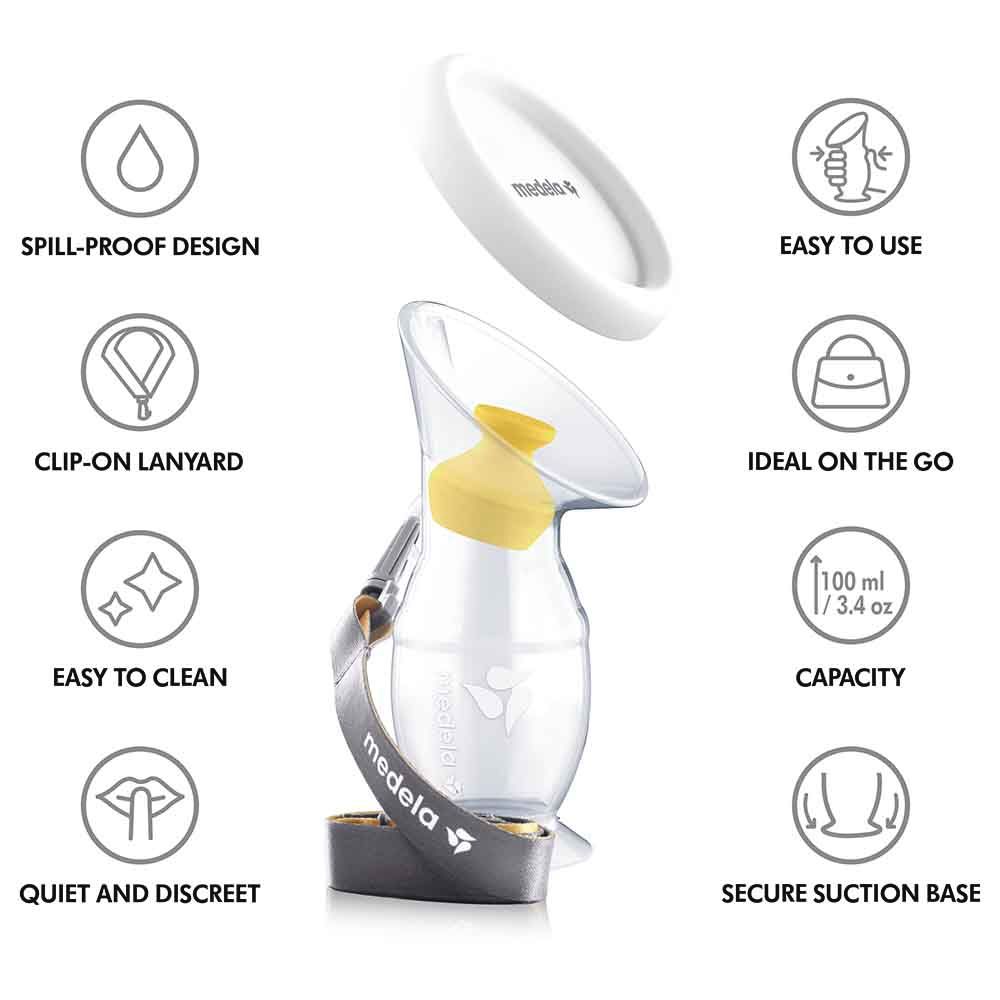 Medela - Silicone Breast Milk Collector - Breast Milk Saver with Strap