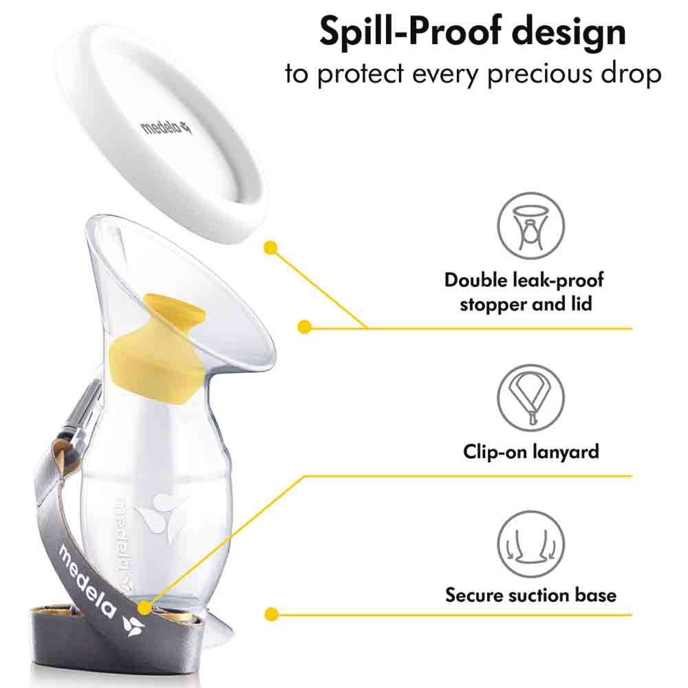 Medela - Silicone Breast Milk Collector - Breast Milk Saver with Strap