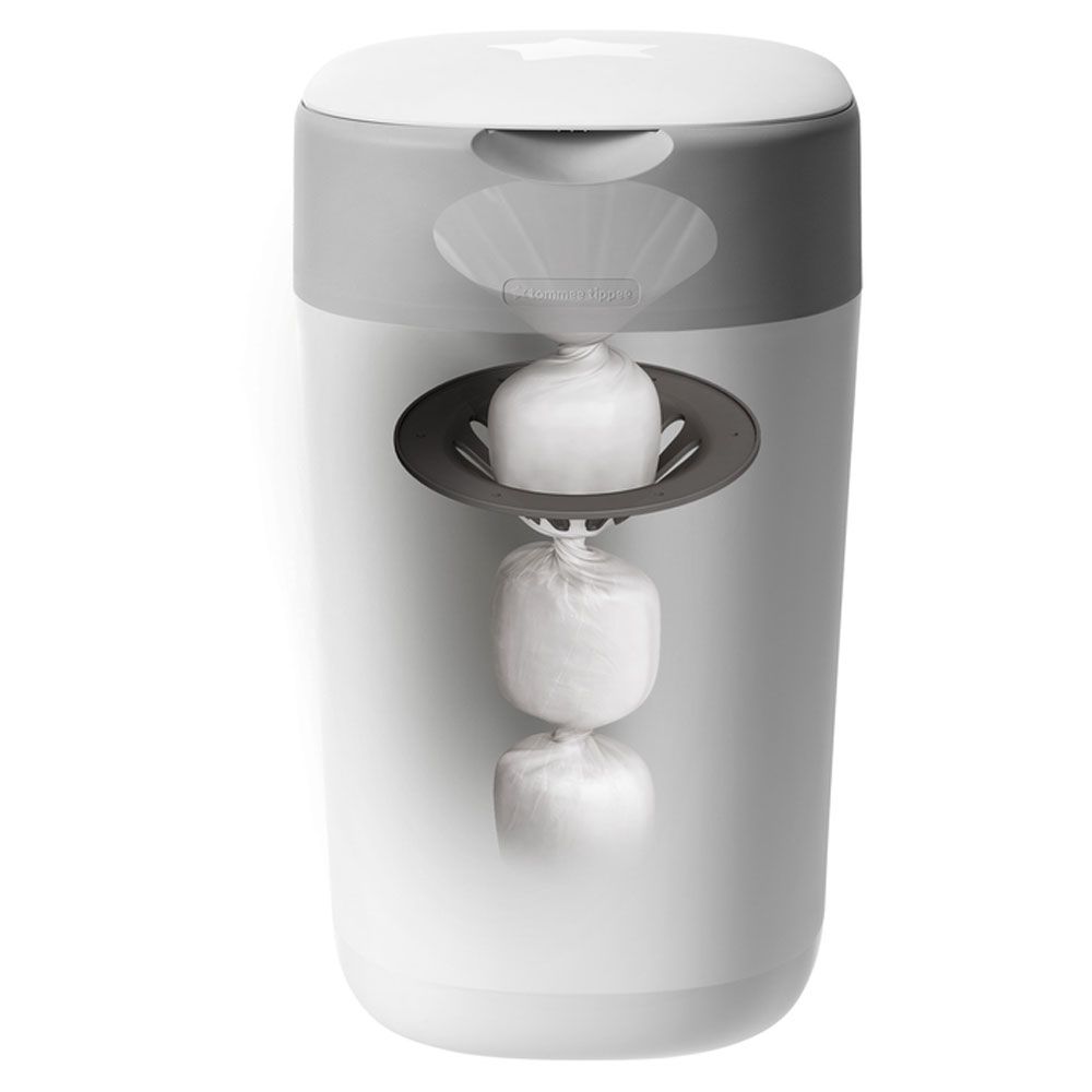 Tommee Tippee Twist & Click Nappy Disposal Sangenic Bin - White + Cassette x 1