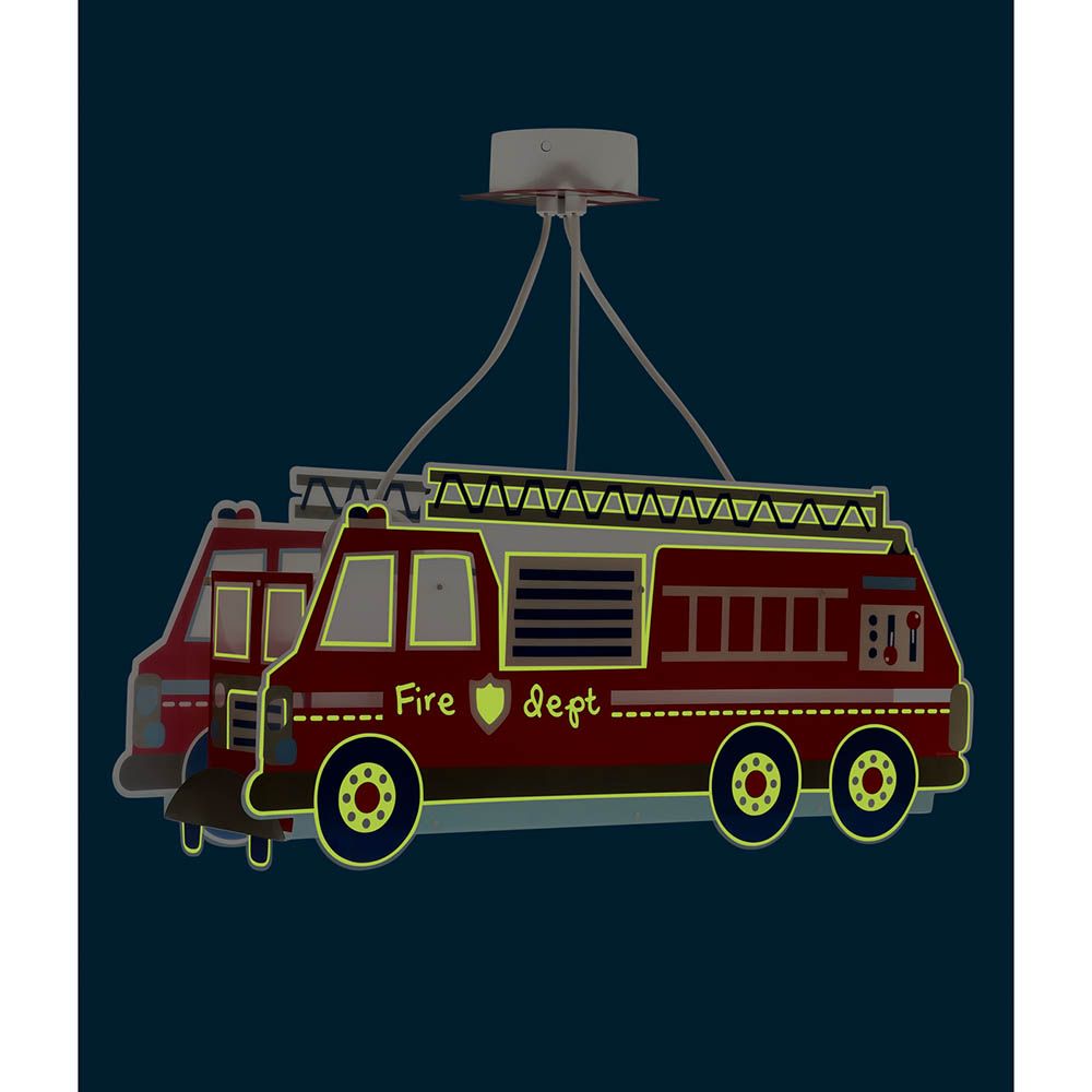 ChildrenLighting - Fire Truck Light Pendant Lamp - Red