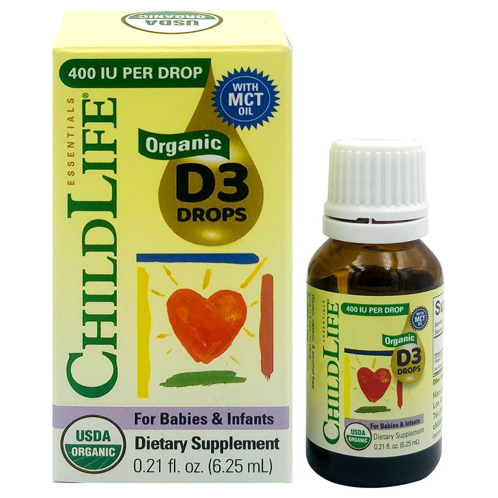 Childlife Essentials - Kids Organic Vitamin D3 Liquid Drops - Berry - 6.25 ml