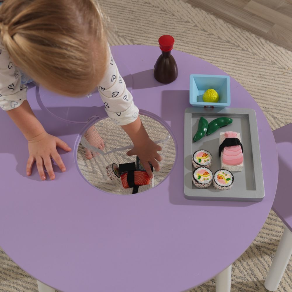 KidKraft - Round Storage Table & 2 Chair Set - Lavender