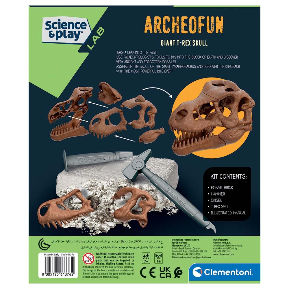 Clementoni - Science & Play Archeo Tyrannosaurus Rex Giant Skull Kit