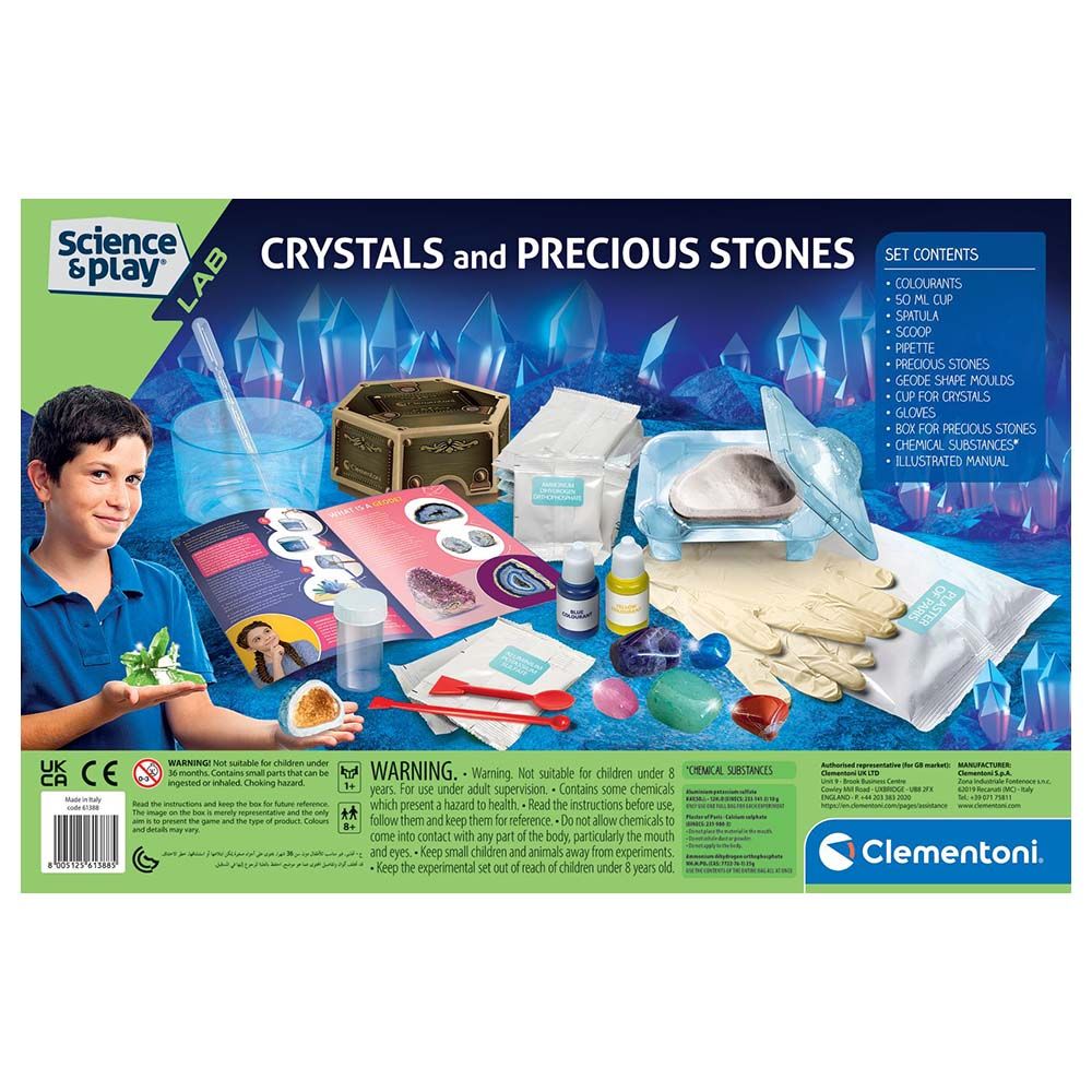 Clementoni - Science & Play Crystals & Precious Stones Kit