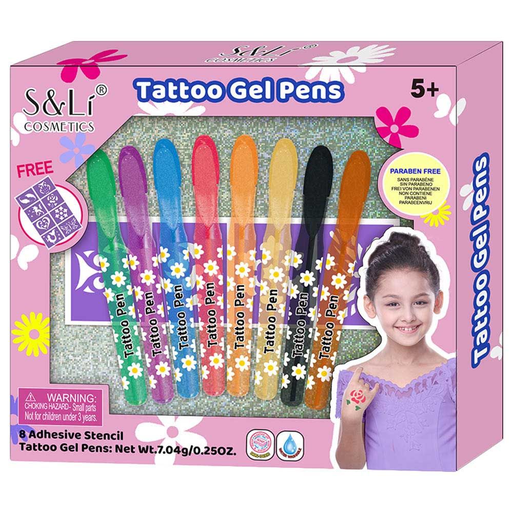 Stem - Tattoo Gel Pens Set With 8 Adhesive Stencils