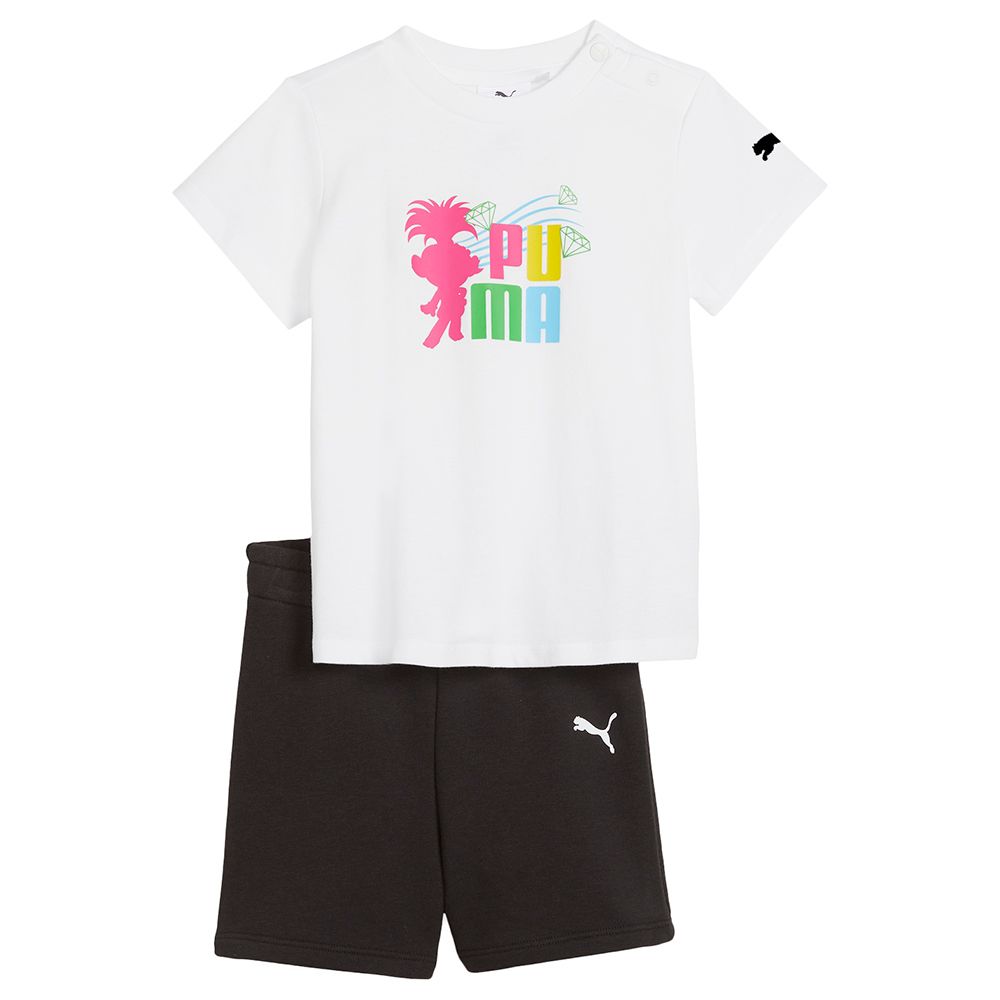 Puma - 2pc-Set - X Trolls Minicats Tee & Shorts - Black/White