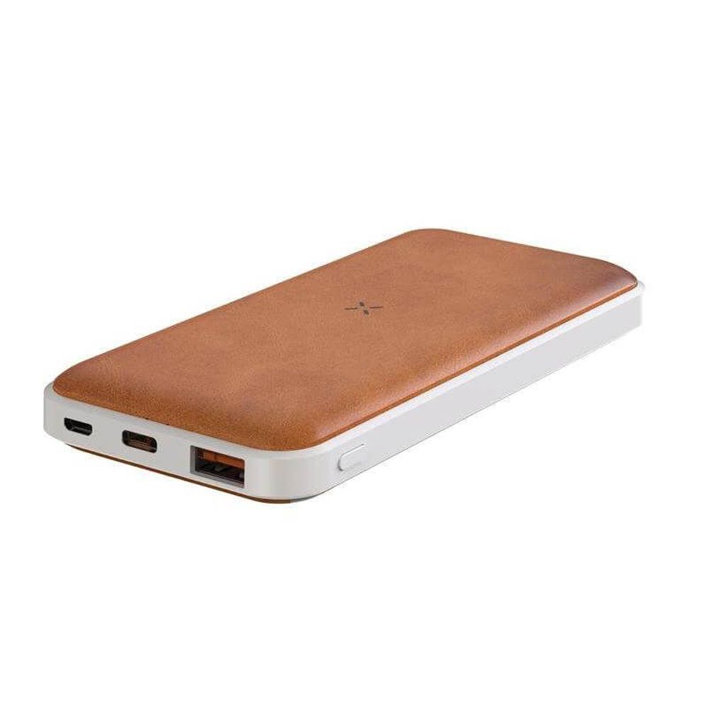 Memorii - Albeck Leather PD Powerbank - White/Tan - 10000mAh