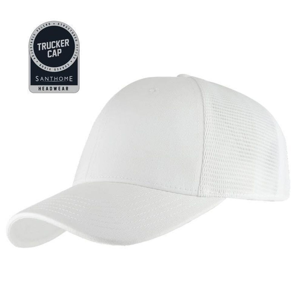 Santhome - Swift 6 Panel Trucker Cap - White