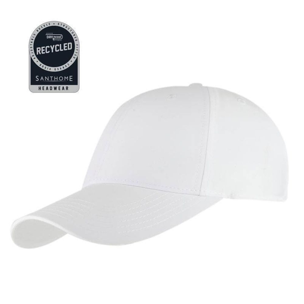 Santhome - Ultra RPET 6 Panel DryNCool Sport Cap - White