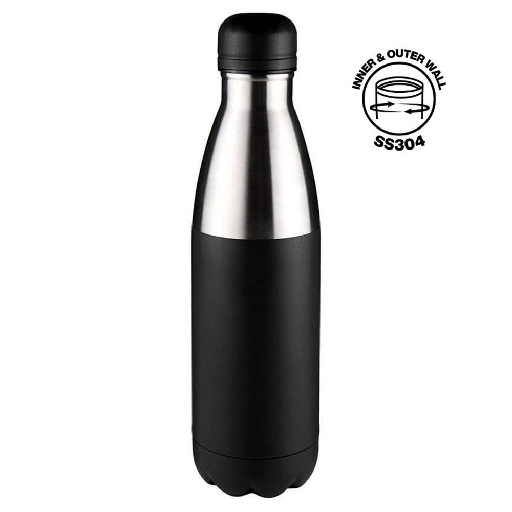 Hans Larsen - Hopa Stainless Steel Water Bottle - Black - 500 ml