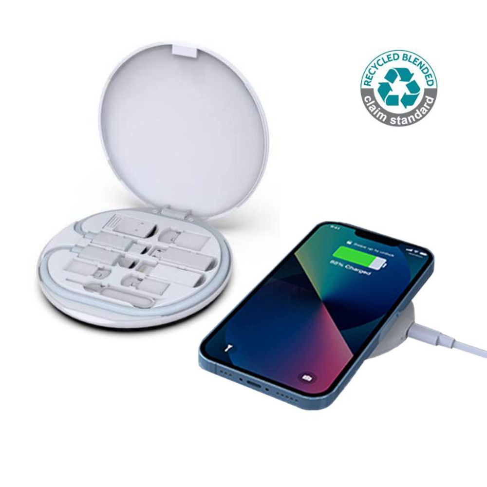 Memorii - Oslo Recycled Wireless Charger w/ Cables - White - 15W