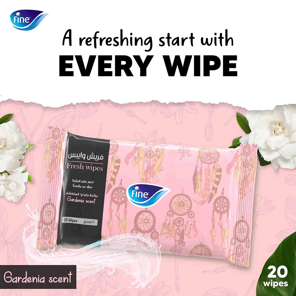 Fine - Fresh Wipes - Gardenia Scent - 20pcs