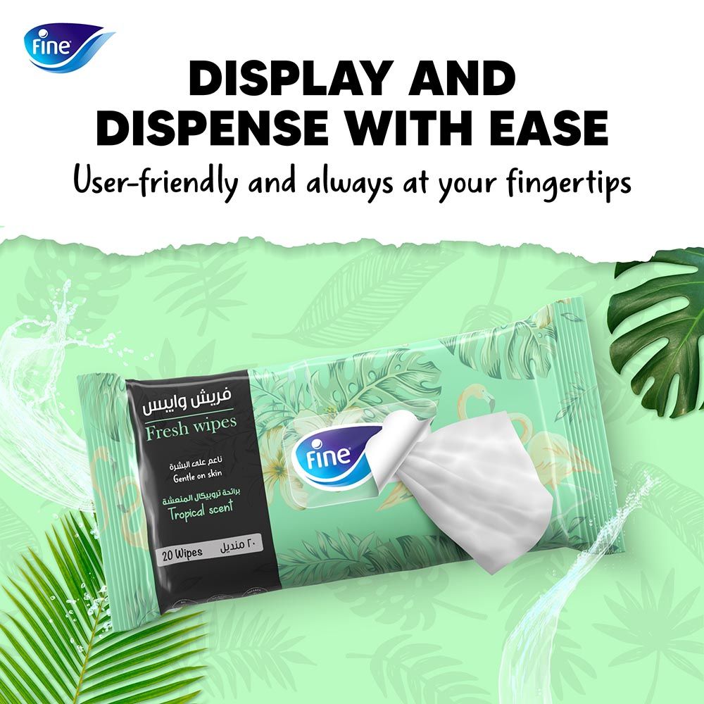 Fine - Fresh Wet Wipes - Tropical Fragrance - 20pcs