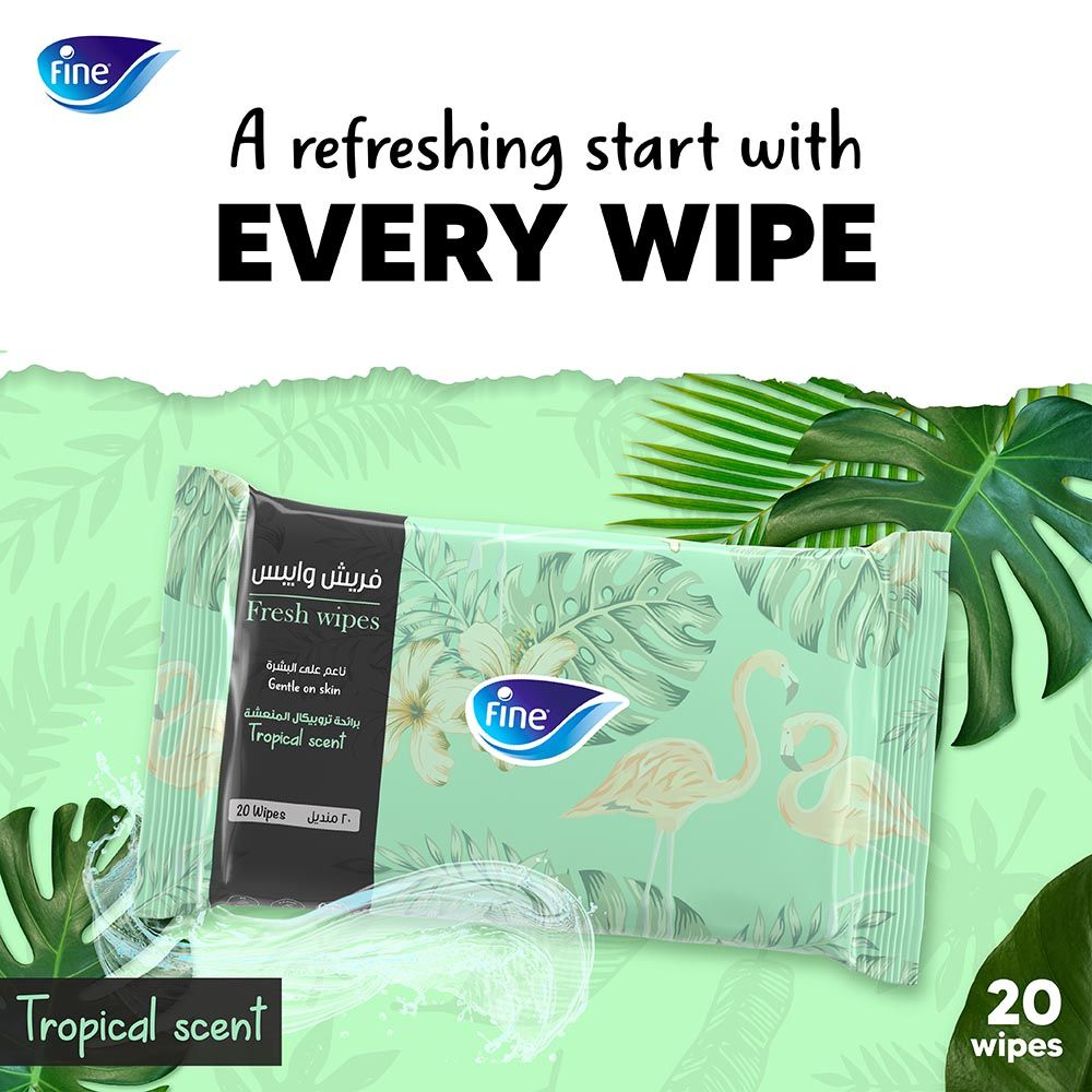 Fine - Fresh Wet Wipes - Tropical Fragrance - 20pcs