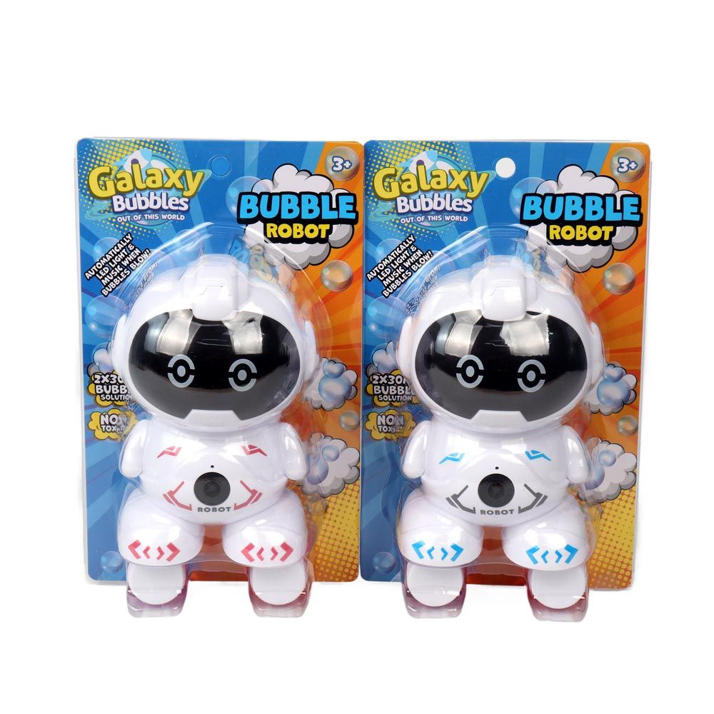 Galaxy Bubbles - Space Robot Bubble Machine With 2x30ml Bubble Solution 1pc - Color May Vary