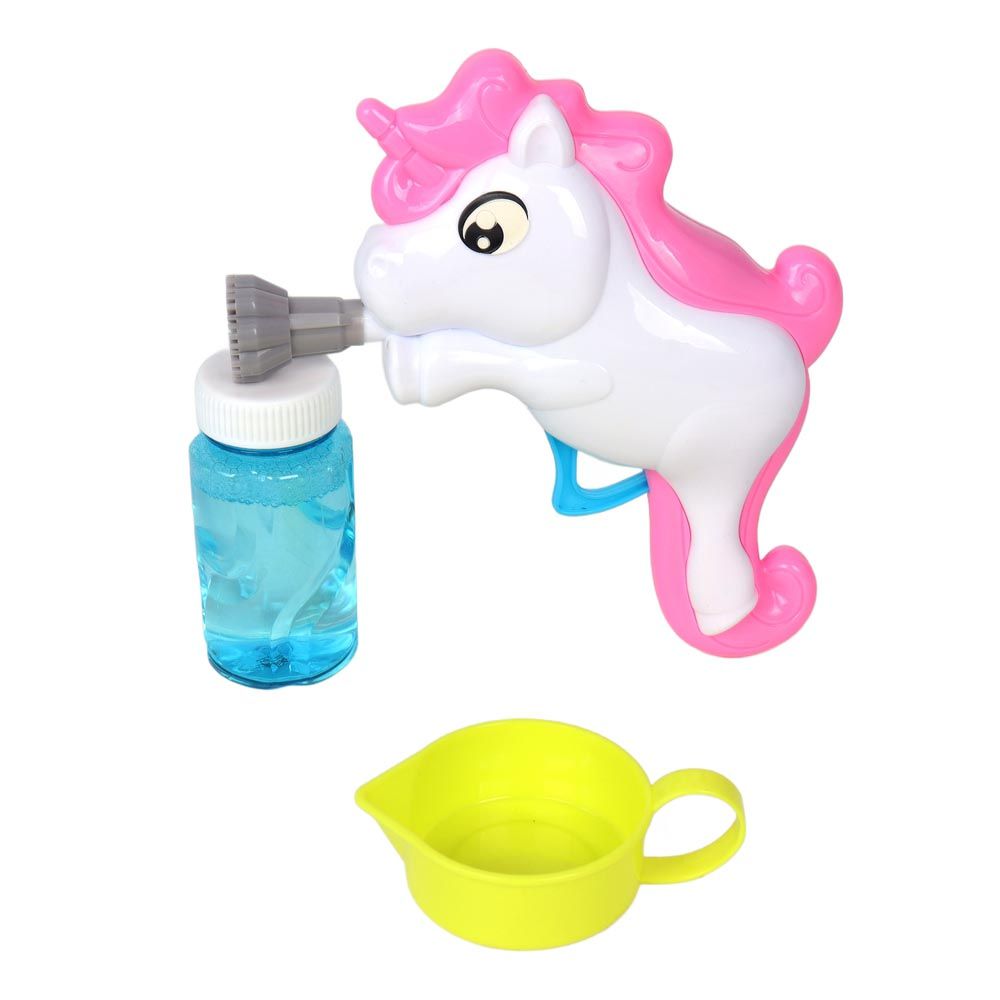 Galaxy Bubbles - Friction Unicorn Bubble Blower With 50ml Bubble Solution