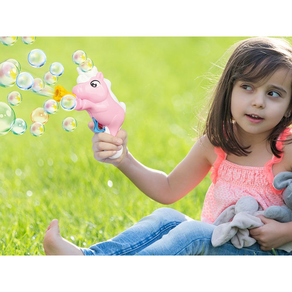 Galaxy Bubbles - Friction Unicorn Bubble Blower With 50ml Bubble Solution