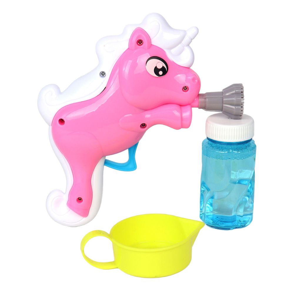 Galaxy Bubbles - Friction Unicorn Bubble Blower With 50ml Bubble Solution