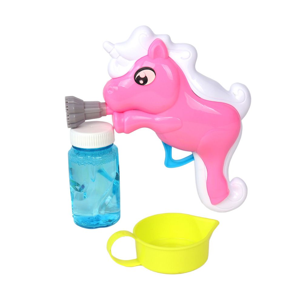 Galaxy Bubbles - Friction Unicorn Bubble Blower With 50ml Bubble Solution