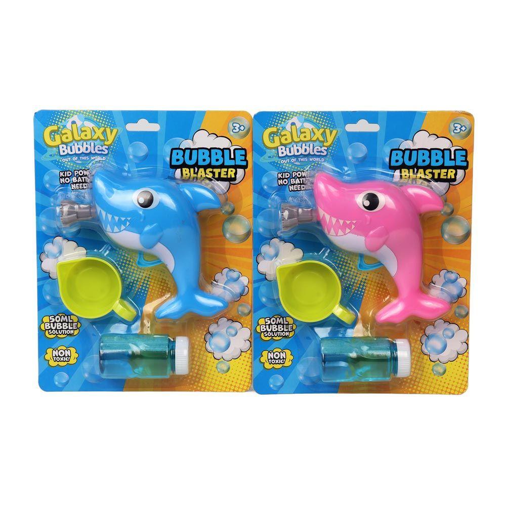 Galaxy Bubbles - Friction Shark Bubble Blower With 50ml Bubble Solution 1pc - Color May Vary