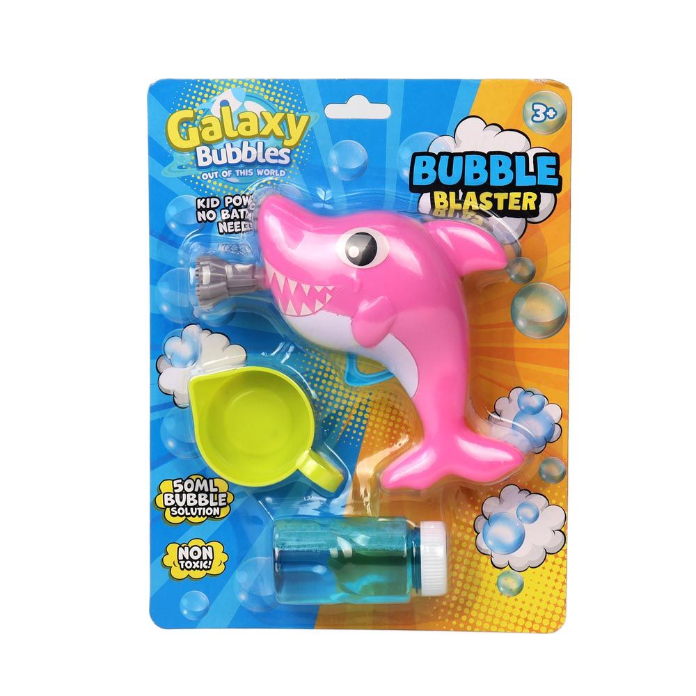 Galaxy Bubbles - Friction Shark Bubble Blower With 50ml Bubble Solution 1pc - Color May Vary