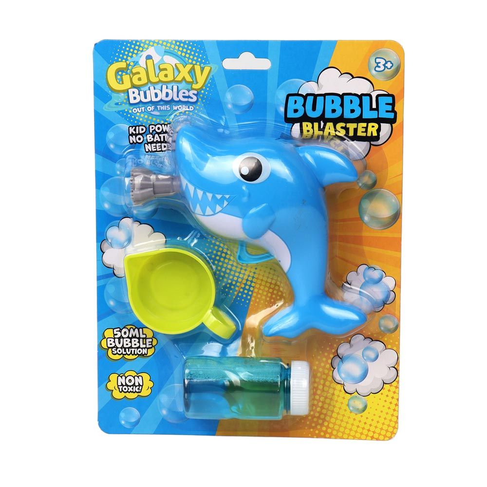 Galaxy Bubbles - Friction Shark Bubble Blower With 50ml Bubble Solution 1pc - Color May Vary