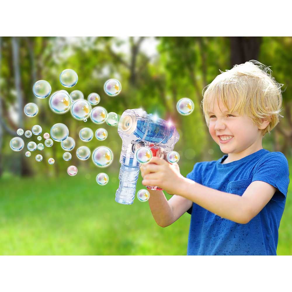 Galaxy Bubbles - Transparent Laser Bubble Blaster With 2x50ml Bubble Solution