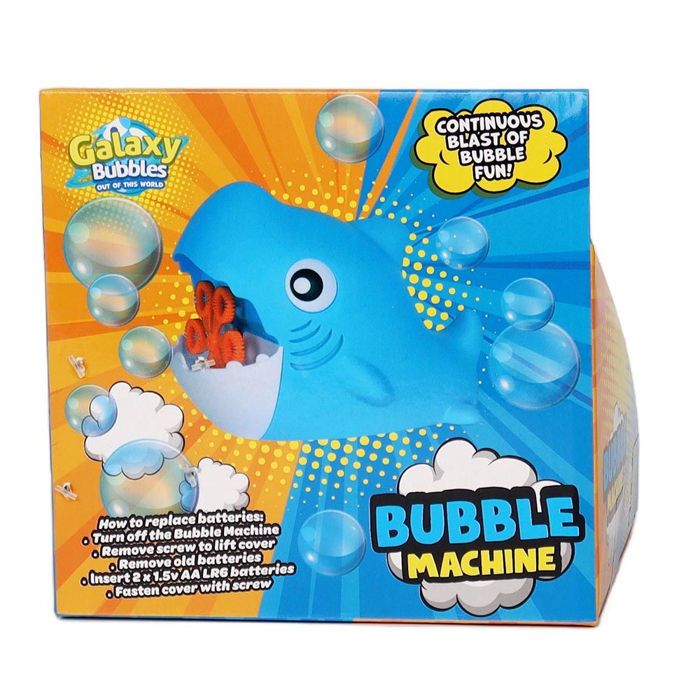 Galaxy Bubbles - Shark Bubble Machine With 56ml Bubble Solution