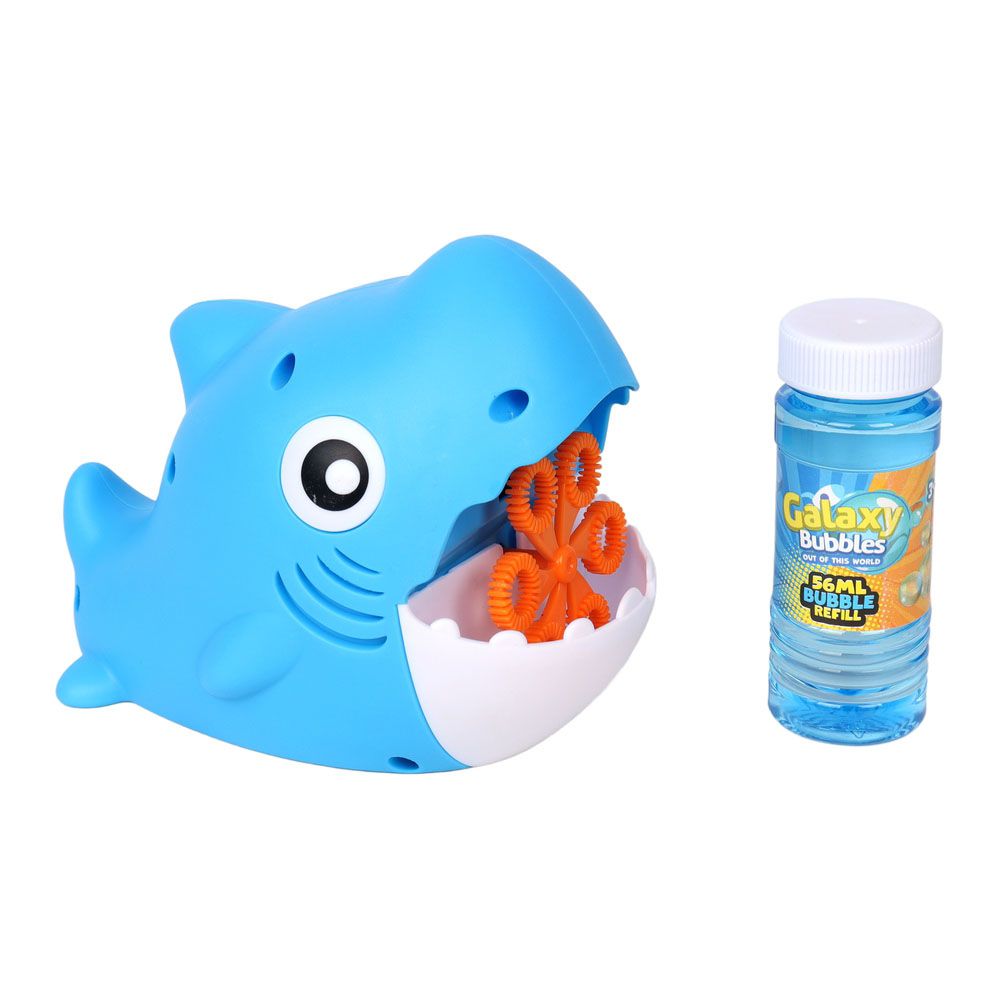 Galaxy Bubbles - Shark Bubble Machine With 56ml Bubble Solution