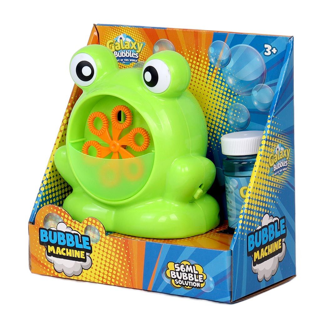 Galaxy Bubbles - Frog Bubble Machine With 56ml Bubble Solution