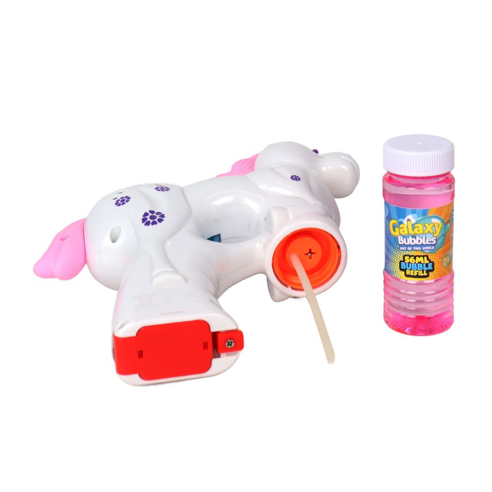 Galaxy Bubbles - Unicorn Bubble Blaster With 56ml Bubble Solution