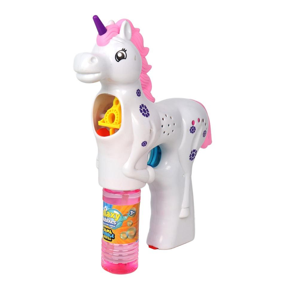 Galaxy Bubbles - Unicorn Bubble Blaster With 56ml Bubble Solution