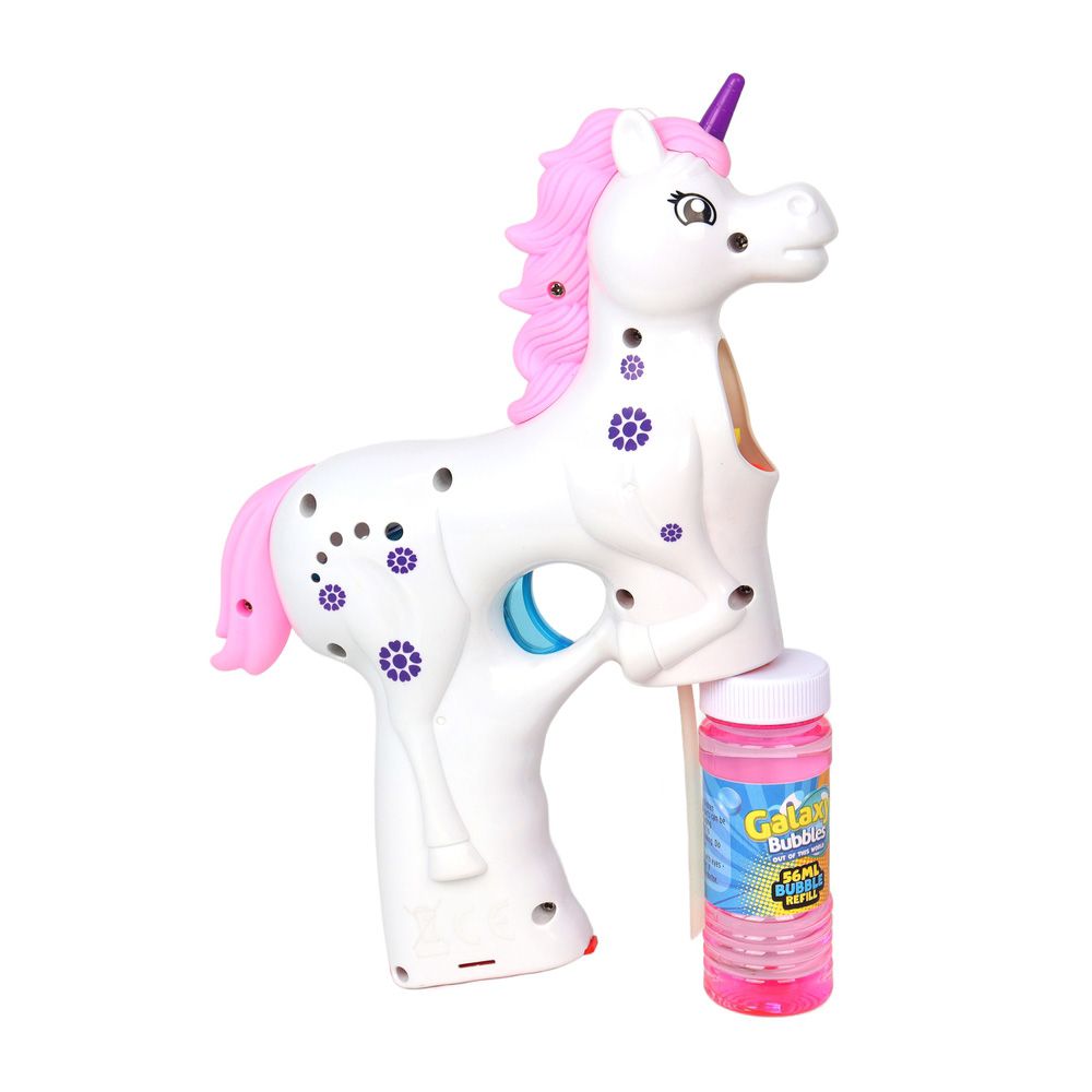 Galaxy Bubbles - Unicorn Bubble Blaster With 56ml Bubble Solution