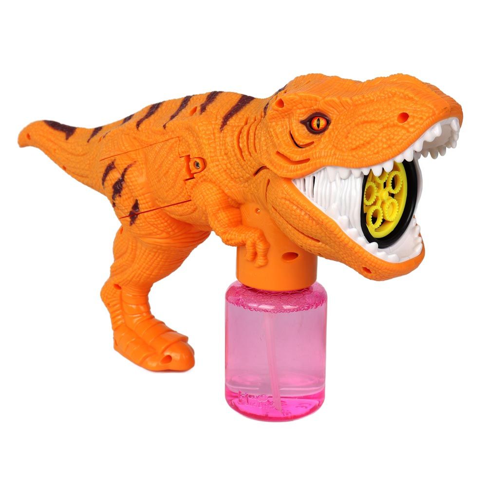 Galaxy Bubbles - T Rex Bubble Machine With 5 Blower And 130ml Bubble Solution 1pc - Color May Vary